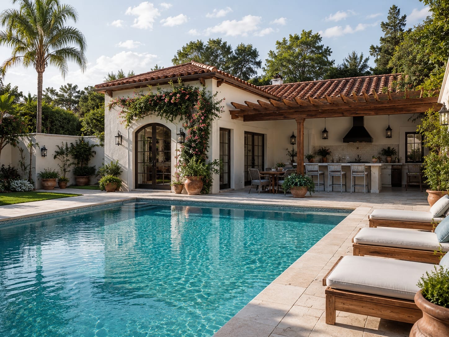 Mediterranean villa pool