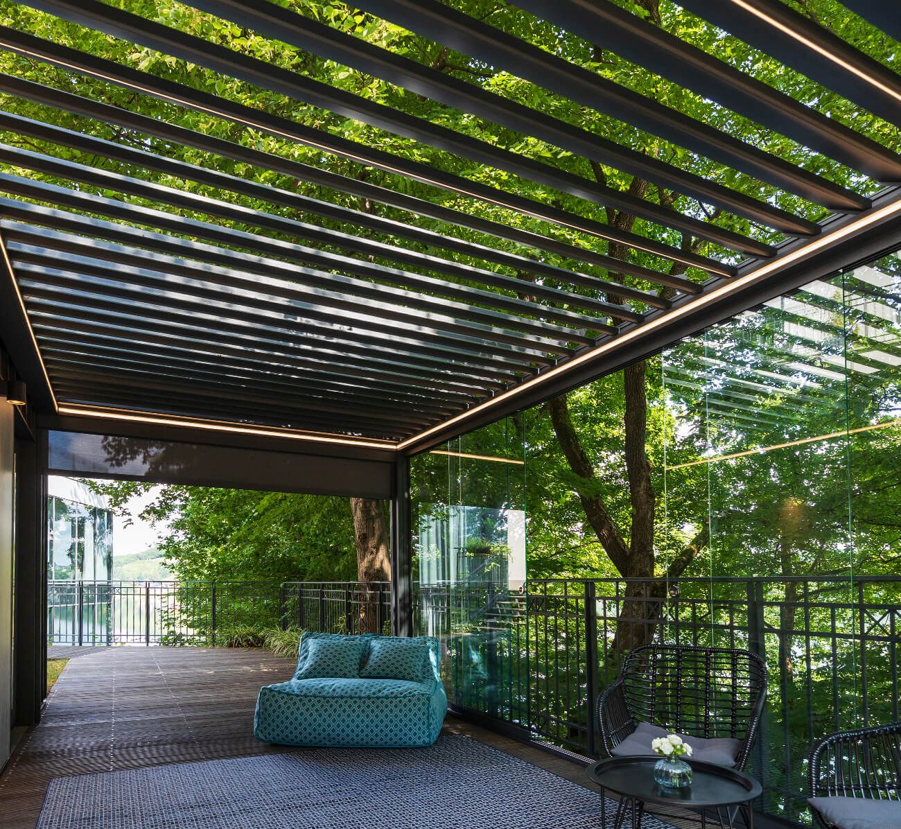 Forest terrace pergola